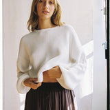 Classic Knit Jumper - Blanc