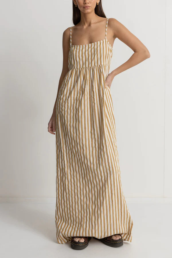 Goodtimes Stripe Maxi Dress - Camel