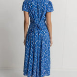 Elodie Floral Cap Sleeve Midi Dress - Blue