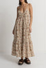 Raya Paisley Tiered Midi Dress - Natural