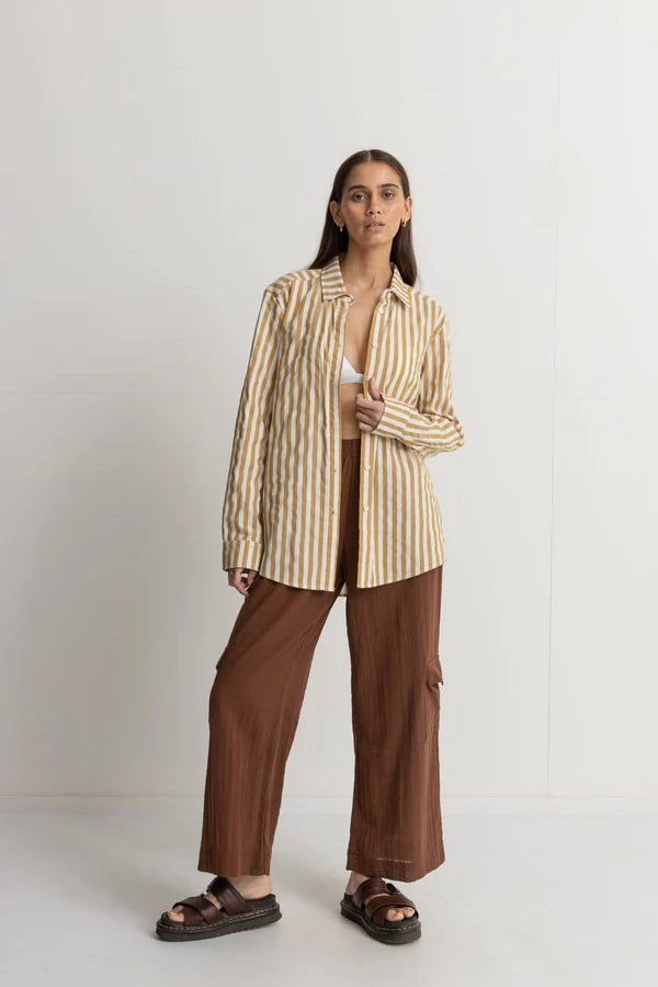 Goodtimes Stripe Long Sleeve Shirt - Camel