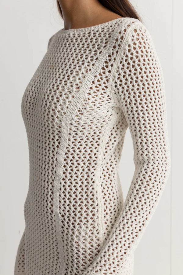 Seashell Crochet Dress - Cream