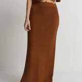 Evermore Knit Midi Skirt - Caramel