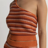 Spirit one shoulder knit stripe top