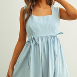 Sleeveless Chambray Dress