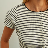 Button Stripped Top