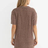 Abby Knit Shirt Dress - Almond