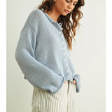Button Cardigan - Sky Blue