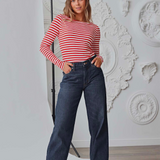 Cella Long Sleeve Top - Red