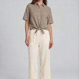 Linno Cropped Pant - Ecru
