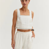 Devin Contrast Stitch Top