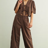 Embroidered Side Pant
