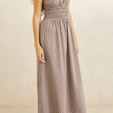 London Check Midi Dress - Chocolate