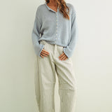Button Cardigan - Sky Blue