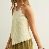 Crochet Knit Halter Top