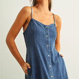 Button Front Maxi Dress