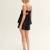 Isla Linen Blend Tie-Back Babydoll Top