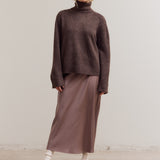 High Collar Sweater - Chestnut