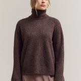 High Collar Sweater - Chestnut