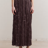 Wrinkle Satin Skirt - Aubergine