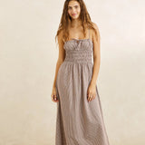 London Check Midi Dress - Chocolate