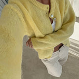 Kae Knit Cardigan - Light Yellow