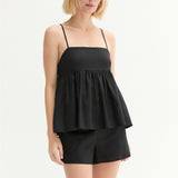 Isla Linen Blend Tie-Back Babydoll Top