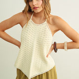 Crochet Knit Halter Top