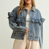 Ruffle Denim Jacket