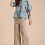Stripe Fabric Mixed Pant