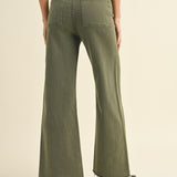 Straight Wide Leg Pant - Olive