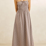 London Check Midi Dress - Chocolate