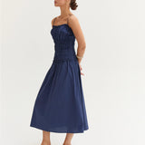 Jamie Scoop Neck Poplin Midi Dress