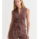 Madison Pleated Linen Shorts