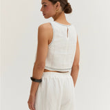 Devin Contrast Stitch Top