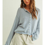 Button Cardigan - Sky Blue