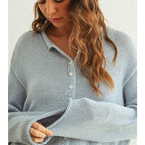 Button Cardigan - Sky Blue