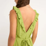 Mila Ruffle Maxi Robe- Matcha