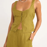 Maya vest top - matcha