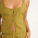 Maya vest top - matcha