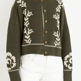 Antique Floral Crop Cardigan