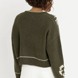 Antique Floral Crop Cardigan