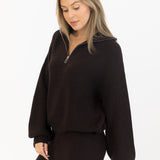 Chase Quarter Zip - Chocolate