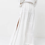 Classic Tiered Maxi Jupe - Blanc