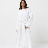 Classic Tiered Maxi Jupe - Blanc