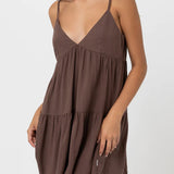 Classic Tiered Mini Dress - Chocolat