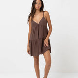 Classic Tiered Mini Dress - Chocolat