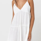 Classic tiered mini dress - Blanc