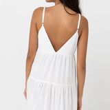 Classic tiered mini dress - Blanc