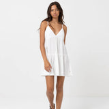 Classic tiered mini dress - Blanc